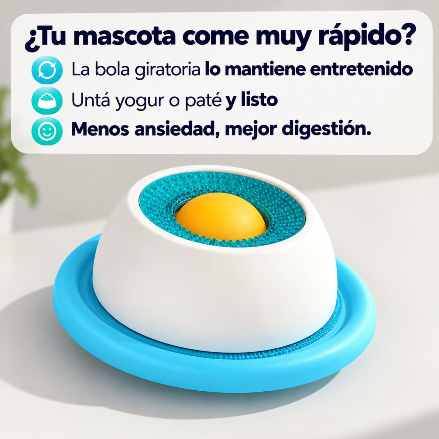 Comedero Antiestrés con Bola Giratoria para Perros y Gatos